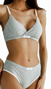 Комплект нижнего белья в рубчик / топ и трусы ALINA 